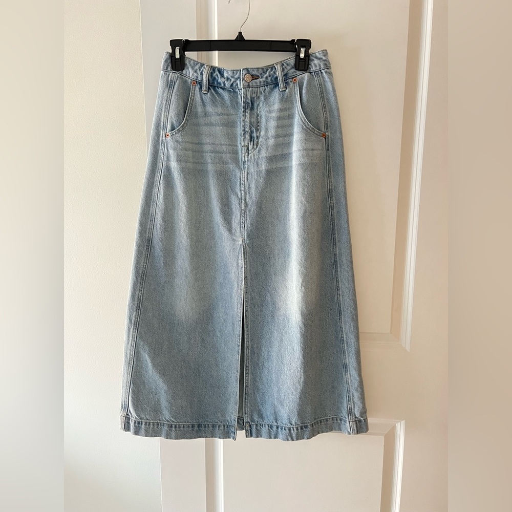 Frye Light Blue Denim Skirt